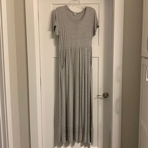 Light Gray Pink Blush Maxi